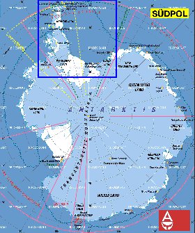 mapa de Antartica em alemao