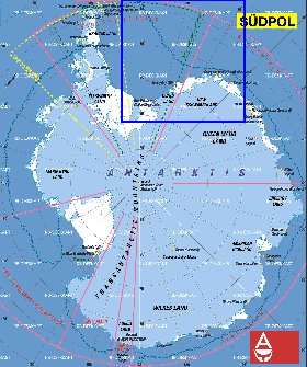 carte de Antarctique en allemand