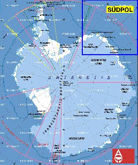 carte de Antarctique en allemand