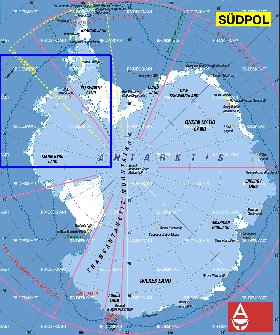 carte de Antarctique en allemand