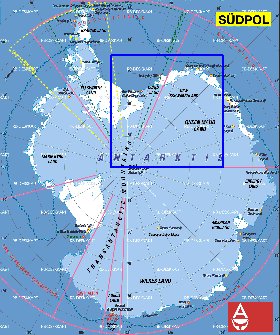 carte de Antarctique en allemand