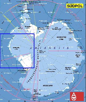 carte de Antarctique en allemand