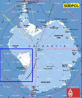 carte de Antarctique en allemand