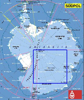 mapa de Antartica em alemao