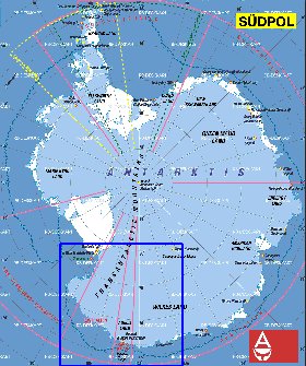 carte de Antarctique en allemand