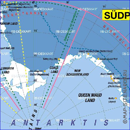 mapa de Antartica em alemao