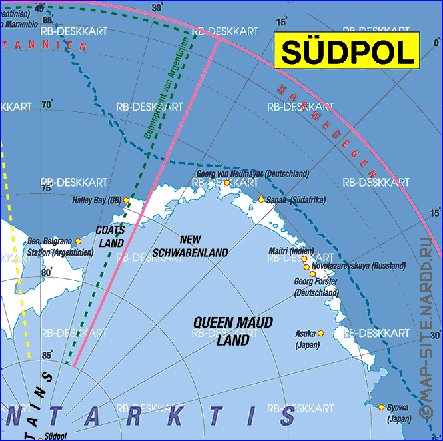 mapa de Antartica em alemao