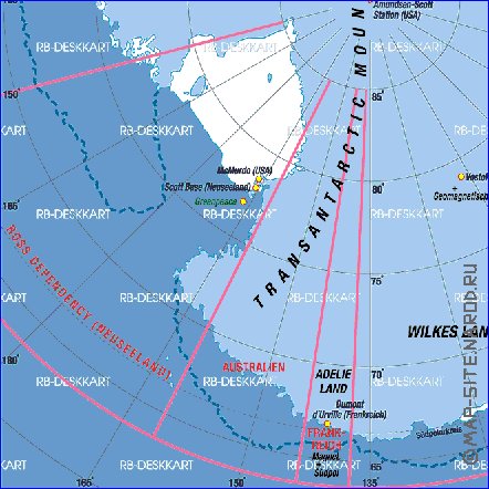 carte de Antarctique en allemand