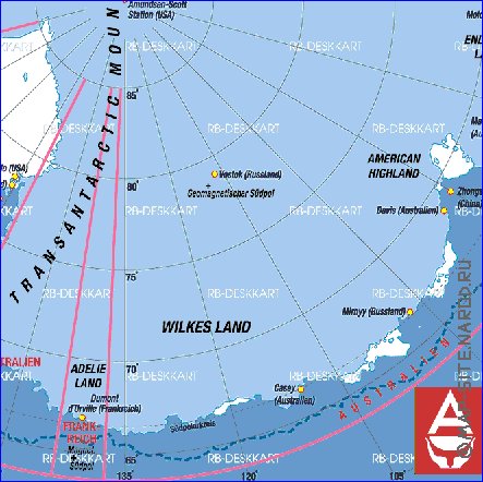 carte de Antarctique en allemand