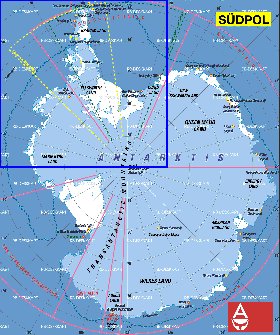 carte de Antarctique en allemand