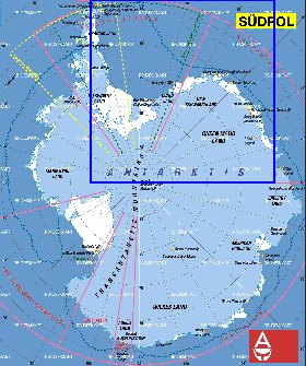 mapa de Antartica em alemao