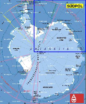 mapa de Antartica em alemao