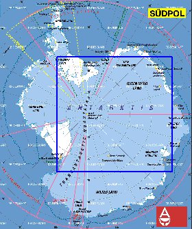 carte de Antarctique en allemand