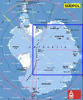 carte de Antarctique en allemand