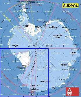 carte de Antarctique en allemand