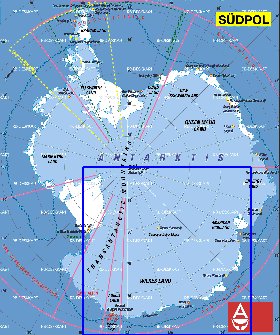 carte de Antarctique en allemand