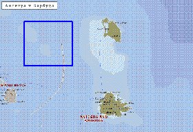 mapa de Antigua e Barbuda