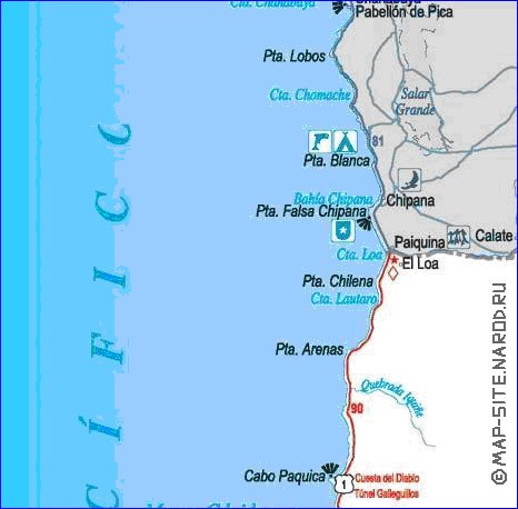 mapa de  oblast Antofagasta