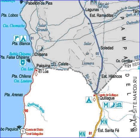 mapa de  oblast Antofagasta