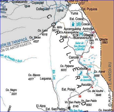 mapa de  oblast Antofagasta