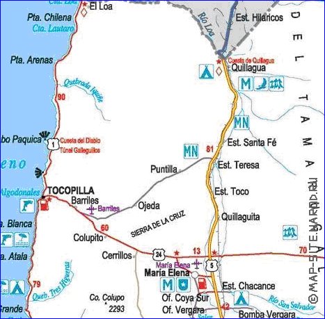 mapa de  oblast Antofagasta