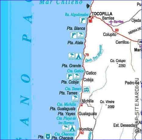 mapa de  oblast Antofagasta