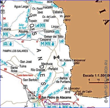 mapa de  oblast Antofagasta