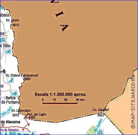 mapa de  oblast Antofagasta