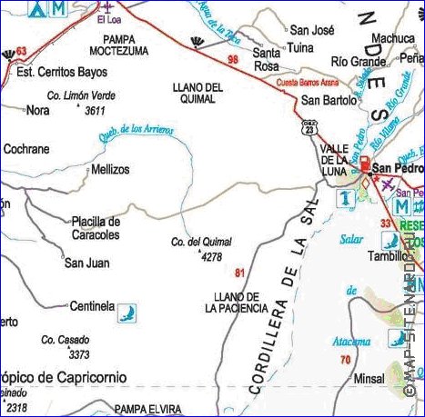 carte de  oblast Antofagasta