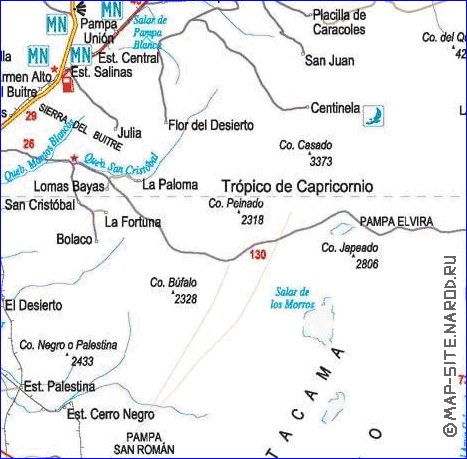 mapa de  oblast Antofagasta