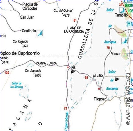 mapa de  oblast Antofagasta