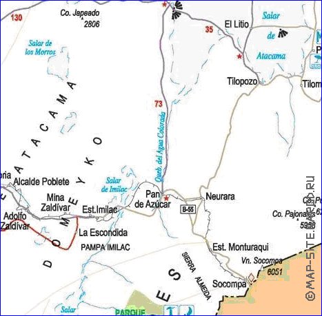 mapa de  oblast Antofagasta