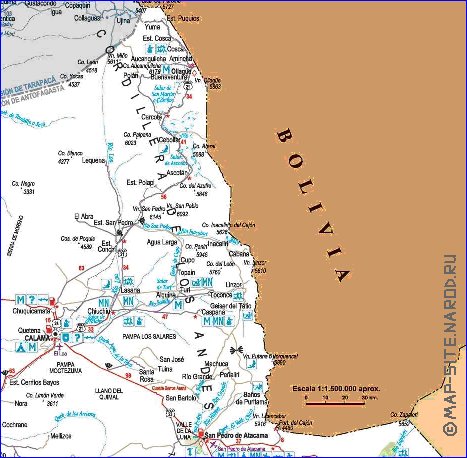 mapa de  oblast Antofagasta