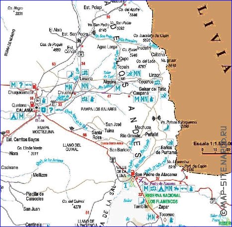 mapa de  oblast Antofagasta