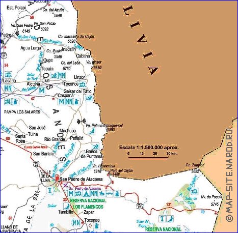 mapa de  oblast Antofagasta