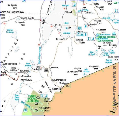 mapa de  oblast Antofagasta