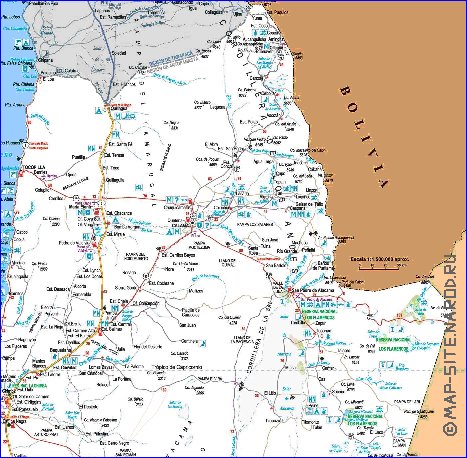 mapa de  oblast Antofagasta