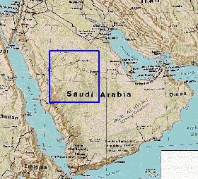 mapa de Arabia