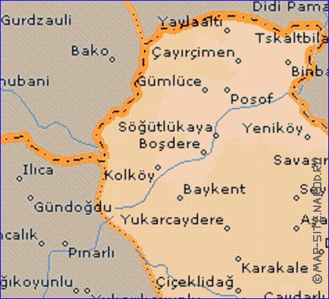 mapa de  il Ardahan