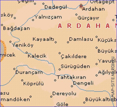 mapa de  il Ardahan