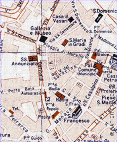 mapa de Arezzo
