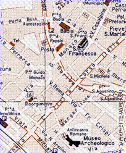 mapa de Arezzo