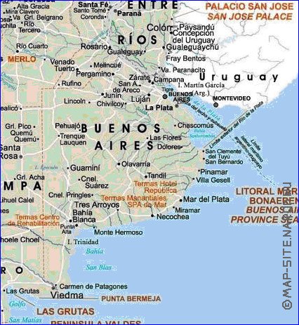 Administratives carte de Argentine en espagnol