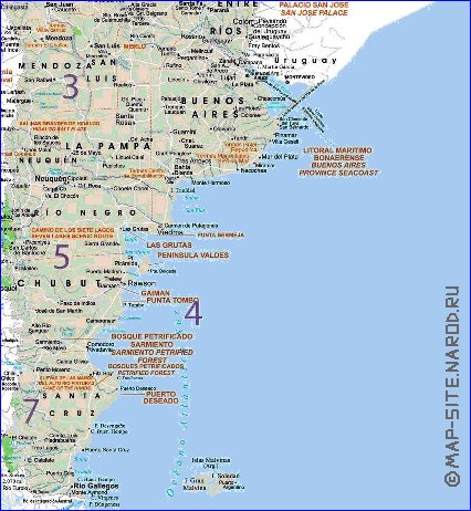 Administrativa mapa de Argentina em espanhol