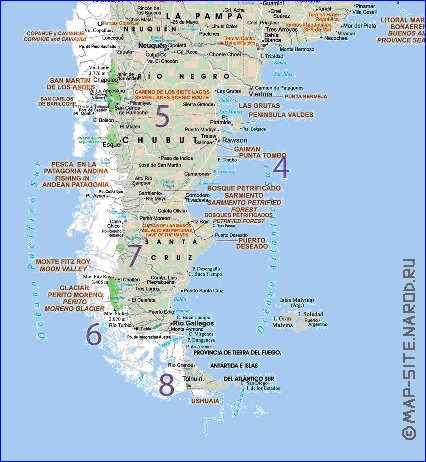 Administratives carte de Argentine en espagnol