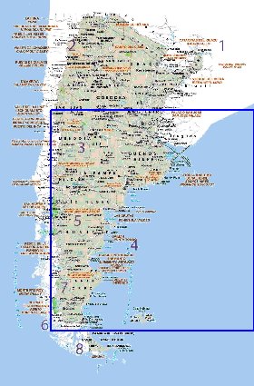 Administrativa mapa de Argentina em espanhol