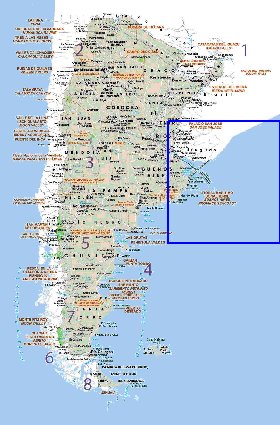 Administratives carte de Argentine en espagnol