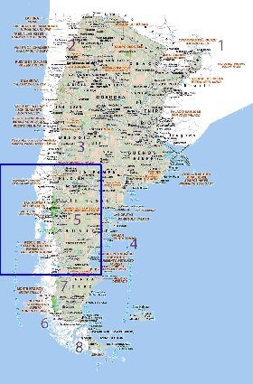 Administratives carte de Argentine en espagnol