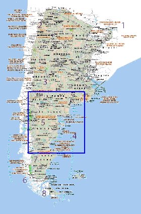 Administratives carte de Argentine en espagnol