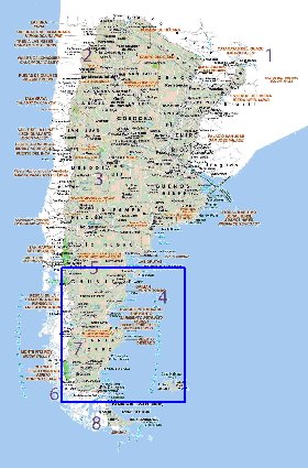 Administratives carte de Argentine en espagnol